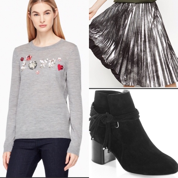 Kate Spade Embellished Love Sweater 